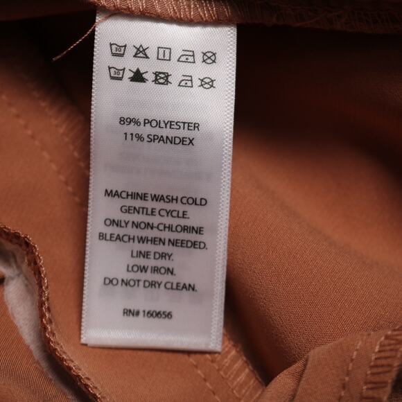 Sincerely Jules High Waisted Straight Leg Trouser Dress Pants Camel Tan Size L - Picture 9 of 12